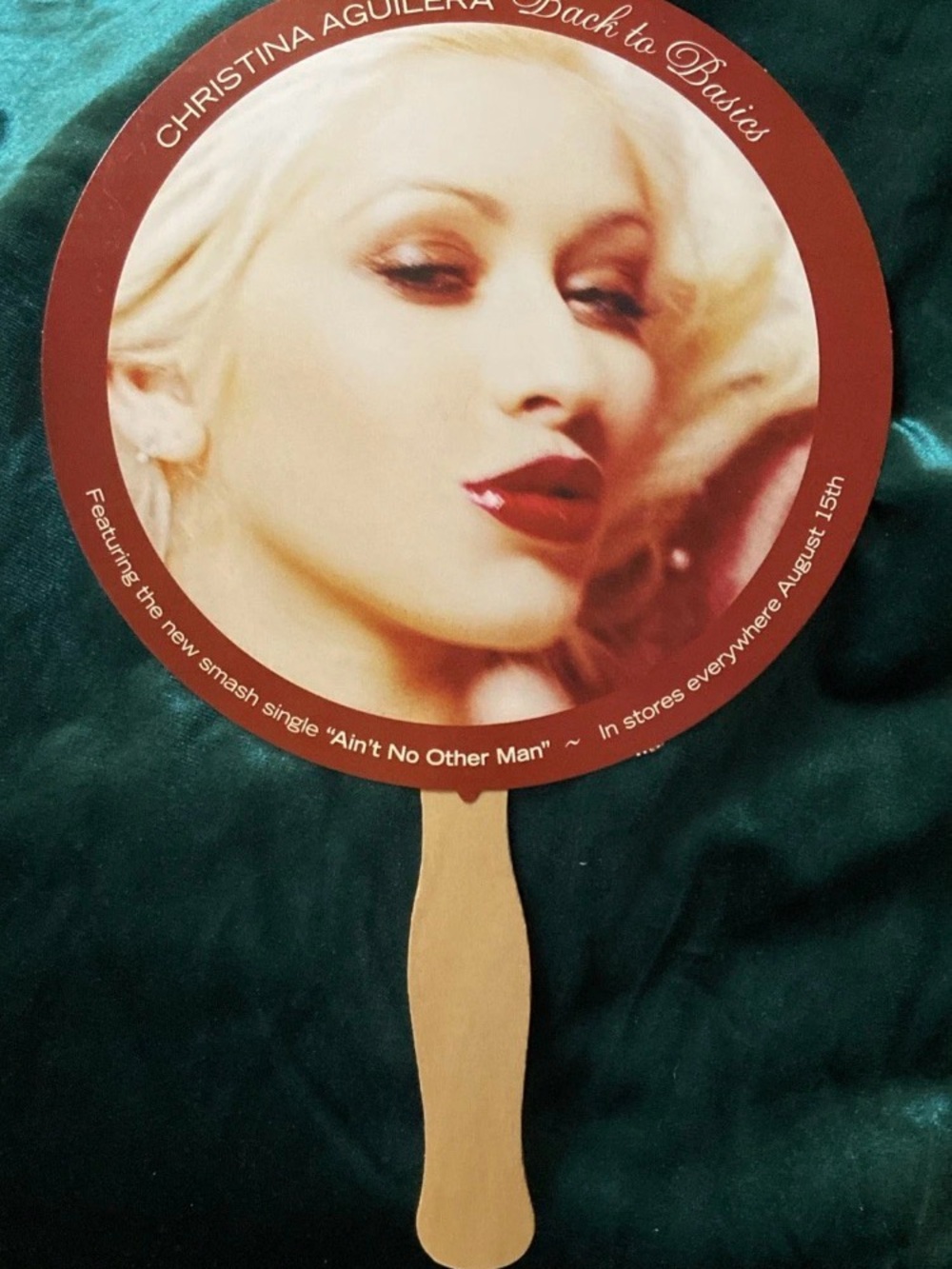 Christina Aguilera “Ain’t No Other Man” Hand Fan - Red & Blonde Portrait